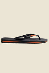 Rubber Logo Thong Black Orange